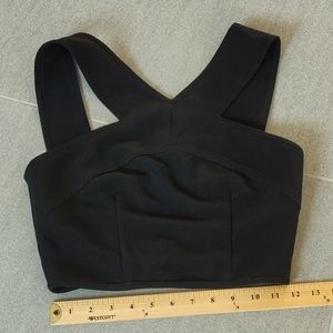 Ally criss cross neck crop top black XS